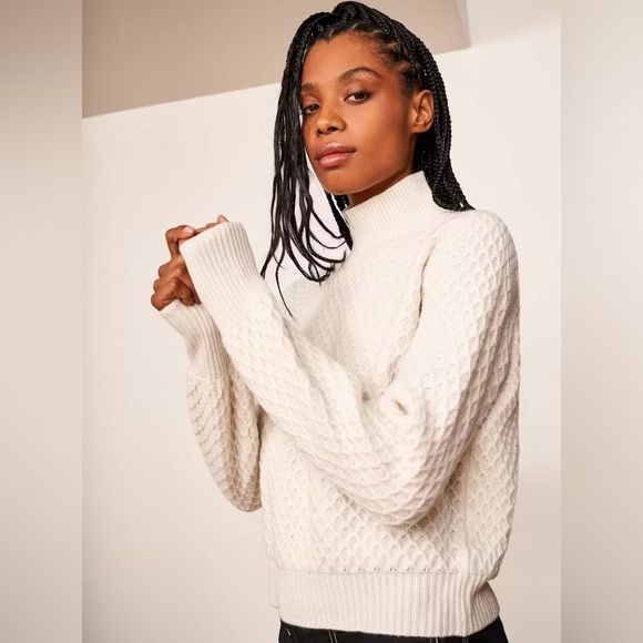 La Ligne Sweaters - La Ligne  Mini Honeycomb Cashmere Mock neck Sweater Small